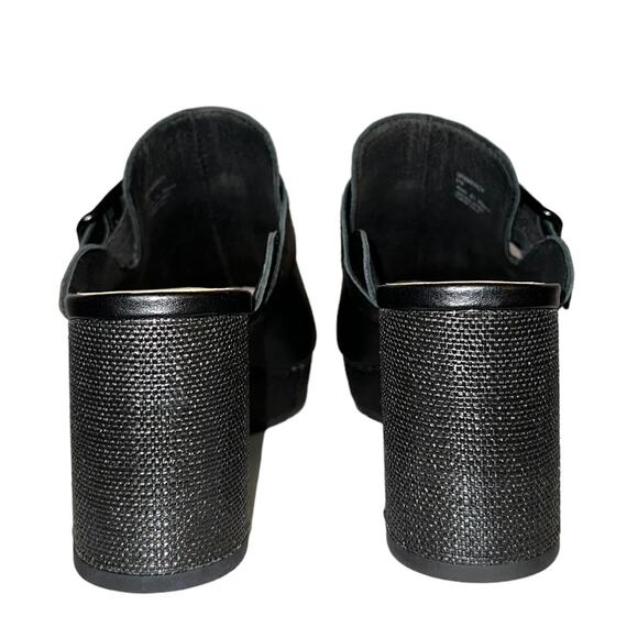 Donald J. Pliner Gramercy Black Leather Square Toe Buckle Slip On Heels Shoes 6 - Picture 7 of 11